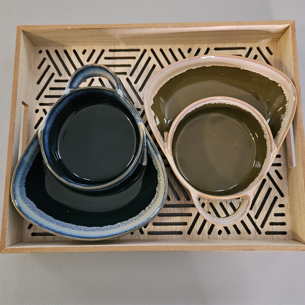 LTD Commodities Glazed Stonewear Snack Bowls